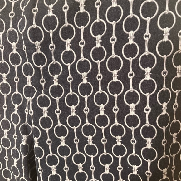 Lauren Ralph Lauren Navy with Gray Circle Link Design Flat Front Pants Sz 6 - Picture 5 of 5